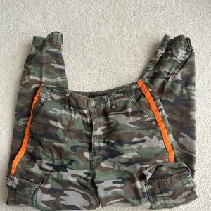 Forever 21 Camouflage Cargo Pants with Orange Accent